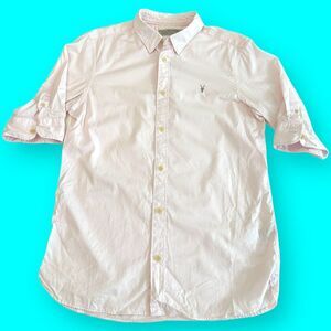 All Saints Redondo Button Down Half Sleeve Shirt - Slim Fit, Size M